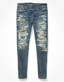 AE AirFlex+ Patched Athletic Skinny Jean -AMERICAN EAGLE Sales 0114 6474 469 f