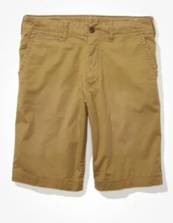AE Flex 12" Longer Length Lived-In Khaki Short -AMERICAN EAGLE Sales 0135 7330 238 f