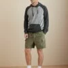 AE Super Soft Slub Colorblock Hoodie T-Shirt -AMERICAN EAGLE Sales 0166 3235 001 of