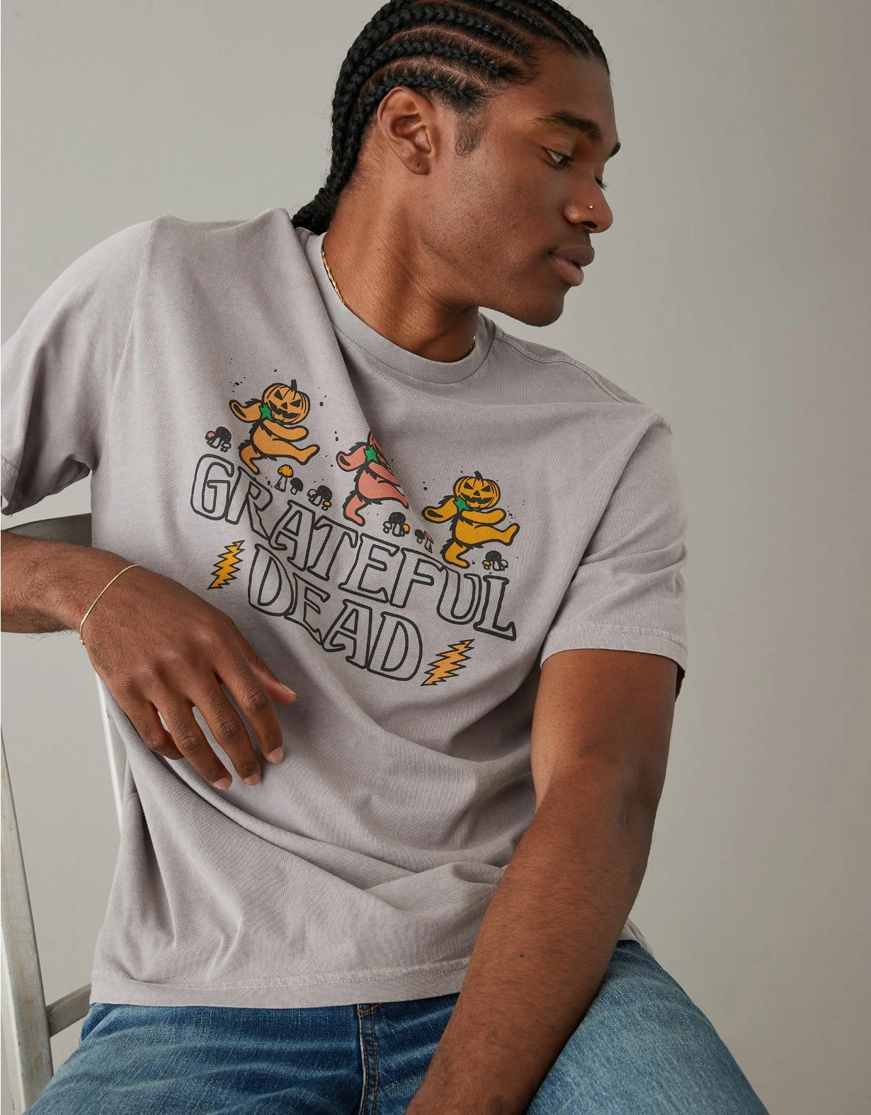 AE Super Soft Halloween Grateful Dead Graphic T-Shirt 3 AE Super Soft Halloween Grateful Dead Graphic T-Shirt