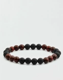 West Coast Jewelry Matte Onyx + Red Sandalwood Beaded Bracelet