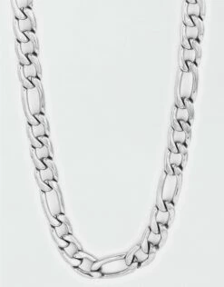 West Coast Jewelry Polished Stainless Steel Figaro Chain Necklace