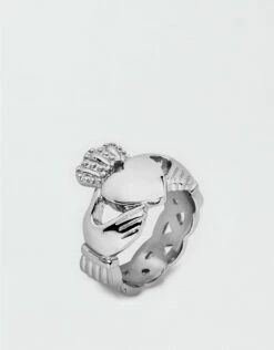 West Coast Jewelry Stainless Steel Celtic Knot Eternity Claddagh Ring