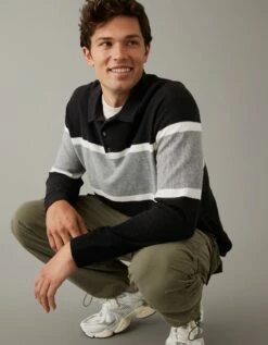 AE Long-Sleeve Striped Sweater Polo 6 AE Long-Sleeve Striped Sweater Polo -AMERICAN EAGLE Sales 1149 1797 001 of