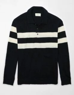 AE Super Soft Long-Sleeve Sweater Polo Shirt -AMERICAN EAGLE Sales 1149 1830 410 f
