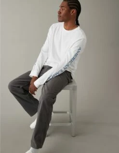 AMERICAN EAGLE Sales 53 AE Super Soft Long-Sleeve Graphic T-Shirt