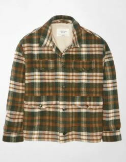 AE Plaid Button-Up Jacket -AMERICAN EAGLE Sales 2101 1555 309 f